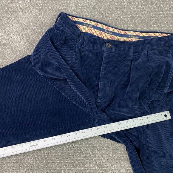Brooks Brothers Elliot Corduroy Pants Men's 36 x 30 Fit 35 x 28 Blue Wide Wale - Picture 13 of 14